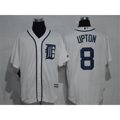 MLB Detroit Tigers 8 Justin Upton Whtie Home Stitched Baseball Men Jersey