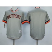MLB Detroit Tigers Blank 1984 Gray Pullover Men Jersey