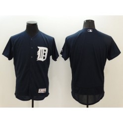 MLB Detroit Tigers Blank Navy Blue 2016 Flexbase Majestic Baseball Men Jersey