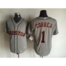 MLB Houston Astros 1 Carlos Correa Gray Retired Player 2015 Cool Base Men Jersey