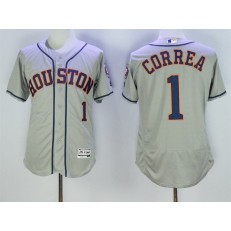MLB Houston Astros 1 Carlos Correa Gray Road 2016 Flexbase Majestic Baseball Men Jersey