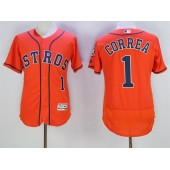 MLB Houston Astros 1 Carlos Correa Orange 2016 Flexbase Majestic Baseball Men Jersey
