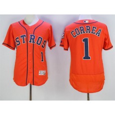MLB Houston Astros 1 Carlos Correa Orange 2016 Flexbase Majestic Baseball Men Jersey