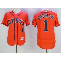 MLB Houston Astros 1 Carlos Correa Orange 2016 Flexbase Majestic Baseball Men Jersey