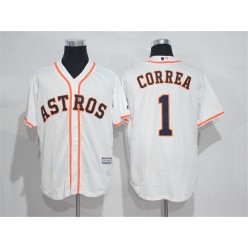 MLB Houston Astros 1 Carlos Correa White 2015 Cool Base Men Jersey