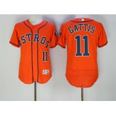 MLB Houston Astros 11 Evan Gattis Orange 2016 Flexbase Majestic Baseball Men Jersey