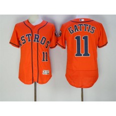 MLB Houston Astros 11 Evan Gattis Orange 2016 Flexbase Majestic Baseball Men Jersey
