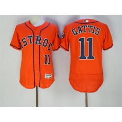 MLB Houston Astros 11 Evan Gattis Orange 2016 Flexbase Majestic Baseball Men Jersey
