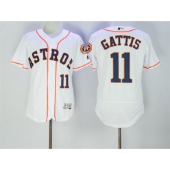 MLB Houston Astros 11 Evan Gattis White Home 2016 Flexbase Majestic Baseball Men Jersey