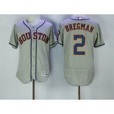 MLB Houston Astros 2 Alex Bregman Gray Road 2016 Flexbase Majestic Baseball Men Jersey