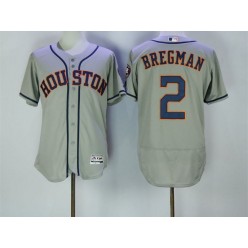 MLB Houston Astros 2 Alex Bregman Gray Road 2016 Flexbase Majestic Baseball Men Jersey