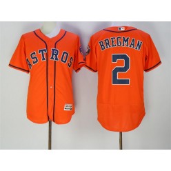 MLB Houston Astros 2 Alex Bregman Orange 2016 Flexbase Majestic Baseball Men Jersey
