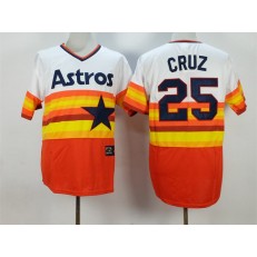 MLB Houston Astros 25 Jose Cruz Orange Cool Base Cooperstown Collection Men Jersey