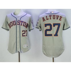 MLB Houston Astros 27 Jose Altuve Gray Road 2016 Flexbase Majestic Baseball Men Jersey