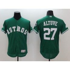 MLB Houston Astros 27 Jose Altuve Green 2016 St. Patrick's Day Flexbase Majestic Baseball Men Jersey