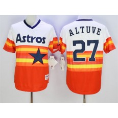 MLB Houston Astros 27 Jose Altuve Orange Cool Base Cooperstown Collection Men Jersey