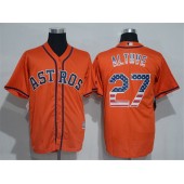 MLB Houston Astros 27 Jose Altuve Orange USA Flag Fasion 2016 Cool Base Men Jersey