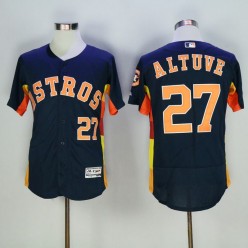 MLB Houston Astros 27 Jose Altuve Retired Navy Blue 2016 Flexbase Majestic Baseball Men Jersey