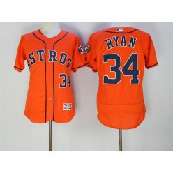 MLB Houston Astros 34 Nolan Ryan Orange 2016 Flexbase Majestic Baseball Men Jersey