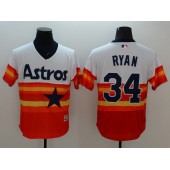 MLB Houston Astros 34 Nolan Ryan Orange Rainbow 2016 Flexbase Majestic Baseball Men Jersey