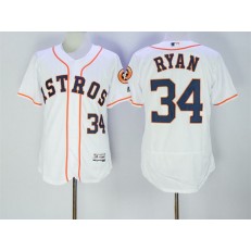 MLB Houston Astros 34 Nolan Ryan White Home 2016 Flexbase Majestic Baseball Men Jersey