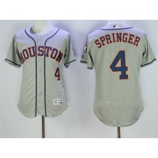 MLB Houston Astros 4 George Springer Gray Road 2016 Flexbase Majestic Baseball Men Jersey