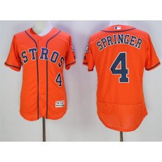 MLB Houston Astros 4 George Springer Orange 2016 Flexbase Majestic Baseball Men Jersey