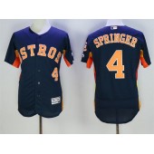 MLB Houston Astros 4 George Springer Retired Navy Blue 2016 Flexbase Majestic Baseball Men Jersey