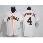 MLB Houston Astros 4 George Springer White 2015 Cool Base Men Jersey