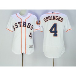 MLB Houston Astros 4 George Springer White Home 2016 Flexbase Majestic Baseball Men Jersey