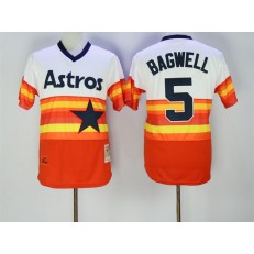 MLB Houston Astros 5 Jeff Bagwell Orange Cool Base Cooperstown Collection Men Jersey