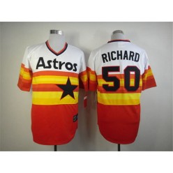 MLB Houston Astros 50 J. R. Richard Orange Cool Base Cooperstown Collection Men Jersey