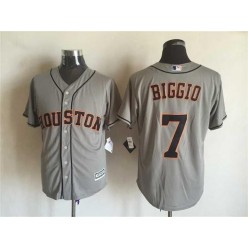 MLB Houston Astros 7 Craig Biggio Gray Retired Player 2015 Cool Base Men Jersey
