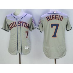 MLB Houston Astros 7 Craig Biggio Gray Road 2016 Flexbase Majestic Baseball Men Jersey