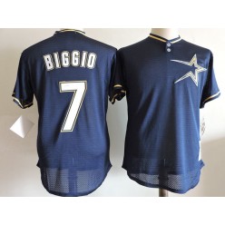 MLB Houston Astros 7 Craig Biggio Navy Blue Mesh Batting Practice 1997 Throwback Mitchell & Ness Men Jersey