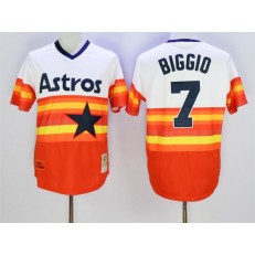 MLB Houston Astros 7 Craig Biggio Orange Cool Base Cooperstown Collection Men Jersey