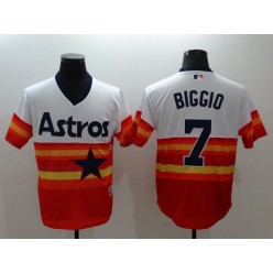 MLB Houston Astros 7 Craig Biggio Orange Rainbow 2016 Flexbase Majestic Baseball Men Jersey