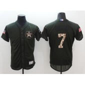 MLB Houston Astros 7 Craig Biggio Retired Green Salute To Service 2016 Flexbase Majestic Baseball Men Jersey