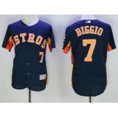 MLB Houston Astros 7 Craig Biggio Retired Navy Blue 2016 Flexbase Majestic Baseball Men Jersey
