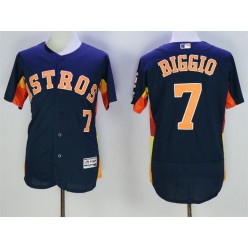 MLB Houston Astros 7 Craig Biggio Retired Navy Blue 2016 Flexbase Majestic Baseball Men Jersey