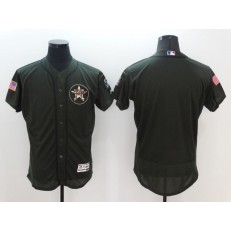 MLB Houston Astros Blank Retired Green Salute To Service 2016 Flexbase Majestic Baseball Men Jersey