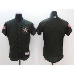 MLB Houston Astros Blank Retired Green Salute To Service 2016 Flexbase Majestic Baseball Men Jersey