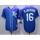 MLB Kansas City Royals 16 Bo Jackson Blue KC New Cool Base Men Jersey
