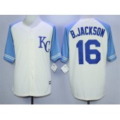 MLB Kansas City Royals 16 Bo Jackson Cream New Cool Base Men Jersey