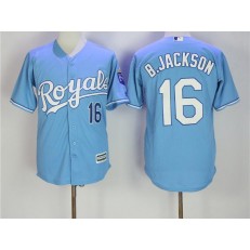 MLB Kansas City Royals 16 Bo Jackson Light Blue 2016 Cool Base Majestic Baseball Men Jersey