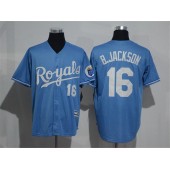 MLB Kansas City Royals 16 Bo Jackson Light Blue Cool Base Men Jersey