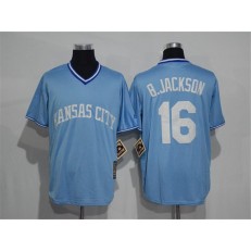MLB Kansas City Royals 16 Bo Jackson Light Blue Cooperstown Stitched Men Jersey