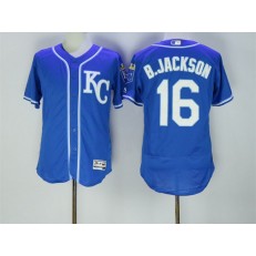 MLB Kansas City Royals 16 Bo Jackson Navy Blue KC 2016 Flexbase Majestic Baseball Men Jersey