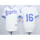 MLB Kansas City Royals 16 Bo Jackson White 1974 Turn Back The Clock Stitched Men Jersey