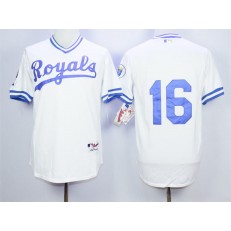 MLB Kansas City Royals 16 Bo Jackson White 1974 Turn Back The Clock Stitched Men Jersey